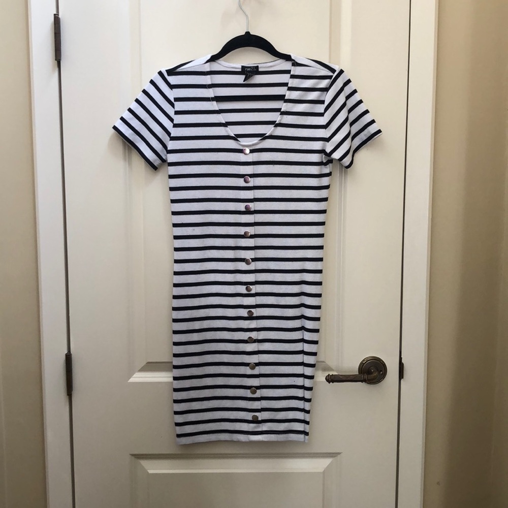 Black and white stripe dress